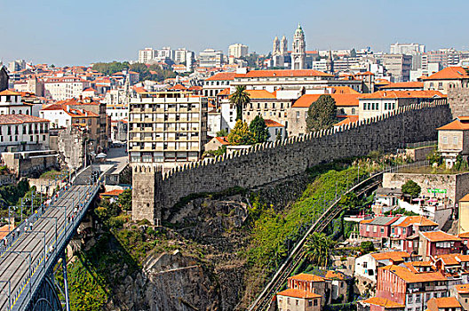 桥,历史,中心,墙壁,波尔图,世界遗产,葡萄牙,欧洲