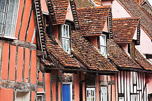古雅,彩色,半木结构房屋,英国,乡村,拉文纳姆,英格兰