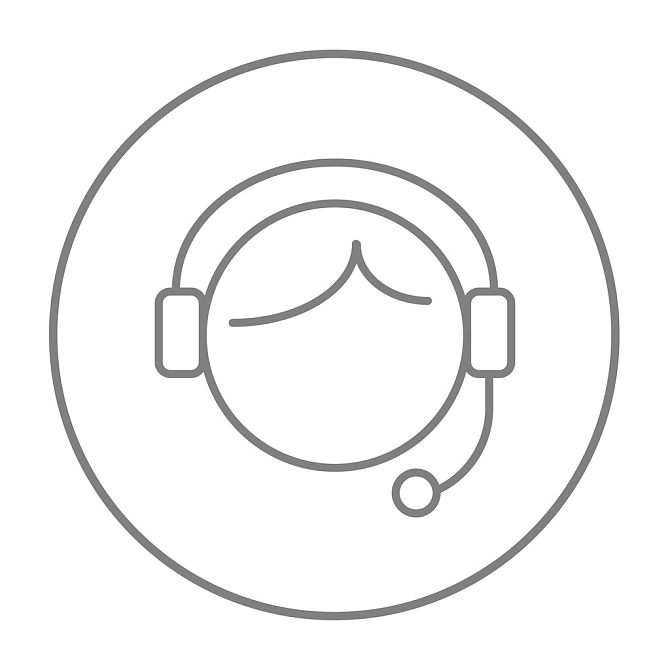 客户服务_线条_接线员_象征_手机_矢量_灰色_苗条_圆_隔绝_白色背景