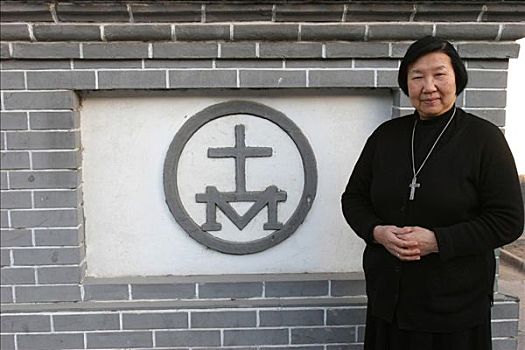 中国,北京,大教堂,天主教,女僧侣