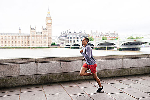 男性,跑步,跑,伦敦,英国