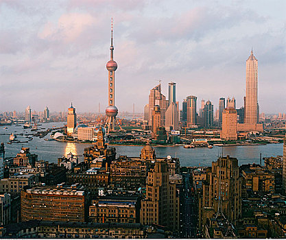 东方明珠塔,金茂大厦,上海,中国