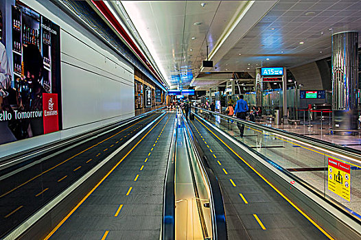 移动,人行道,迪拜,国际机场,阿联酋,亚洲