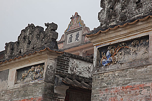 蓝色,砖墙,房子,乡村,中国