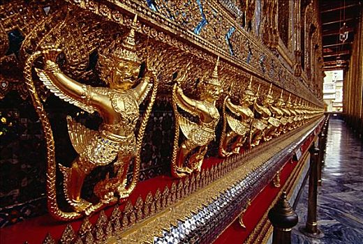 泰国,曼谷,玉佛寺,黄金,环绕,庙宇