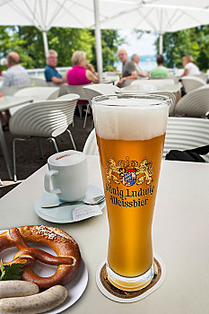 国王,德国啤酒,小牛肉香肠,椒盐卷饼,上巴伐利亚,巴伐利亚,德国,欧洲