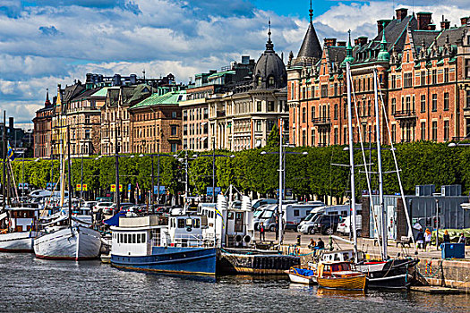 港口,水岸,斯德哥尔摩,瑞典