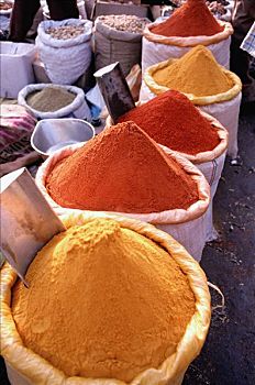 印度,德里,种类,调味品,出售,香料市场