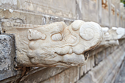 北京故宫太庙里的排水龙头