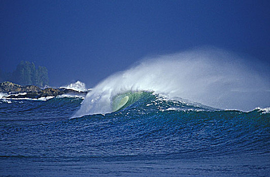 波浪,靠近,温哥华岛,不列颠哥伦比亚省,加拿大