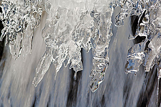 小,瀑布,冰,靠近,冰川国家公园,蒙大拿