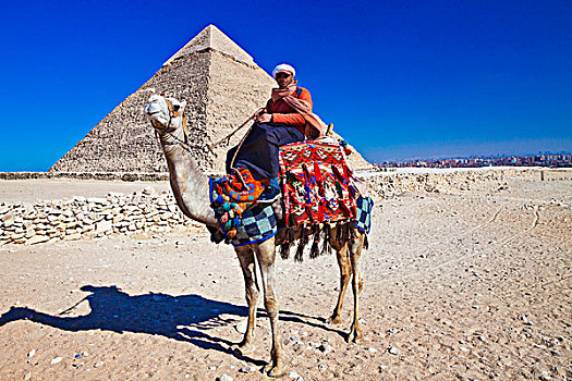 领驼人,姿势,正面,卡夫拉金字塔,吉萨金字塔,开罗附近