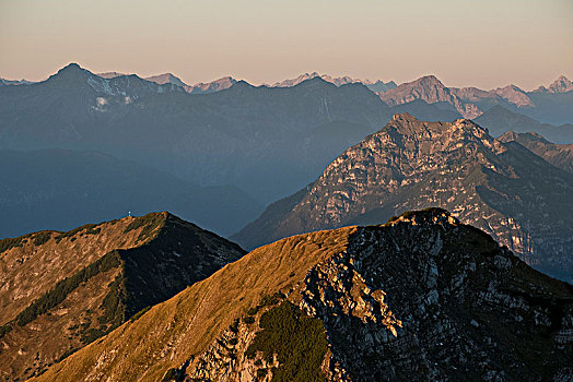 山峰,背景,巴伐利亚阿尔卑斯山,上巴伐利亚,巴伐利亚,德国