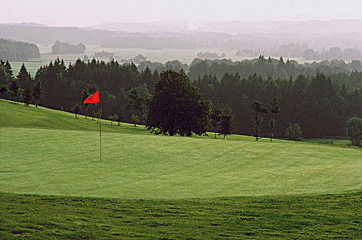 高尔夫旗,高尔夫球场,巴伐利亚,德国