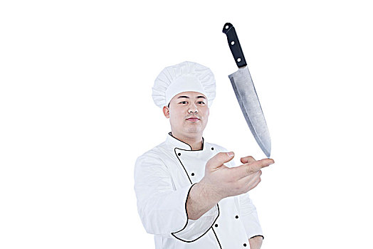手拿刀的厨师