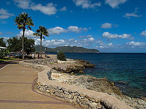 海滩,靠近,马略卡岛,巴利阿里群岛,西班牙,欧洲