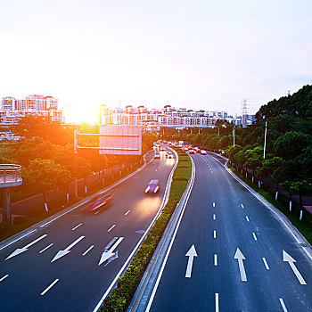 汽车,交通,夜晚,模糊,动感