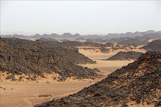 岩石,沙漠,沙子,利比亚
