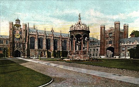 圣三一学院,喷泉,剑桥,剑桥郡,迟,19世纪