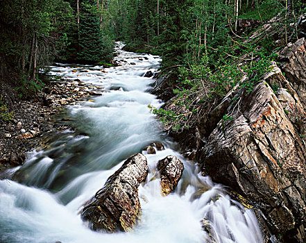 美国,科罗拉多,古尼森国家森林,清澈河水,大幅,尺寸
