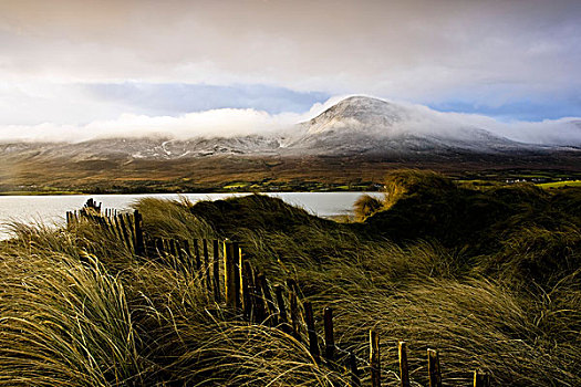 梅奥县,爱尔兰,山,景色,暴风雪
