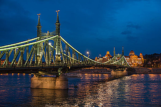 自由,桥,酒店,后面,多瑙河,布达佩斯,匈牙利,欧洲