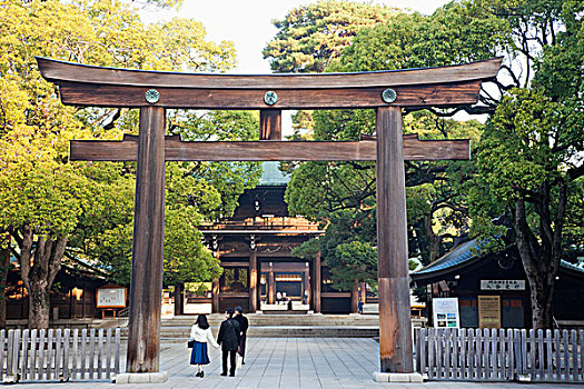 日本,东京,明治神宫,巨大,入口