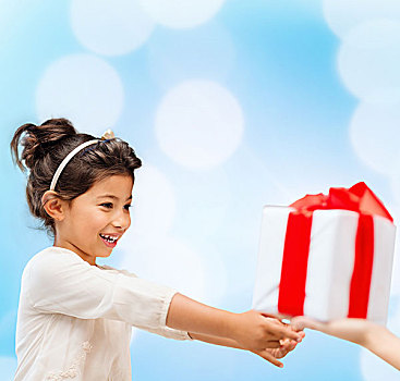 休假,礼物,圣诞节,圣诞,生日,概念,高兴,孩子,女孩,礼盒