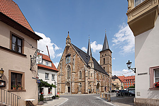 教区教堂,玫瑰园,大教堂,弗兰克尼亚,巴伐利亚,德国,欧洲