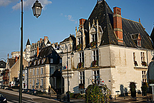 法国,卢瓦尔河,都兰地区,昂布瓦斯,市政厅,城堡