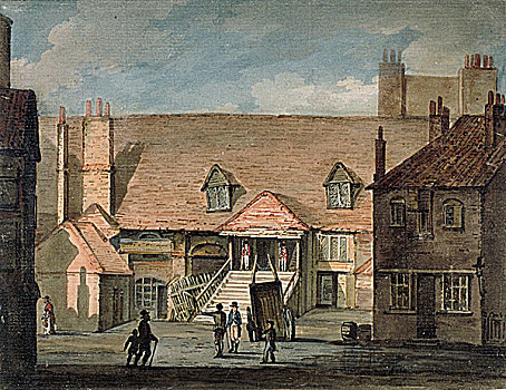 营房,苏格兰,院子,白厅,威斯敏斯特,伦敦,1818年