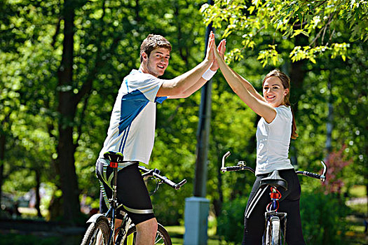 幸福伴侣,自行车,户外
