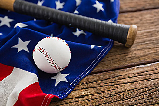 棒球,球棒,美国国旗,特写
