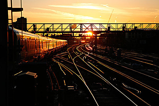 列车,轨道,伦敦桥,火车站,伦敦,英格兰