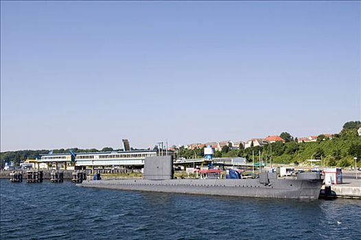 潜水艇,博物馆,港口,萨斯尼茨,波罗的海,梅克伦堡前波莫瑞州,德国,欧洲