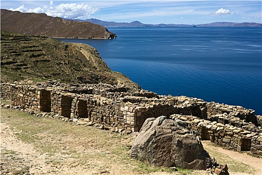 遗址,岛屿,太阳,提提卡卡湖,玻利维亚