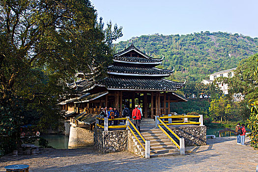 风雨桥,红岩村,广西,桂林,恭城