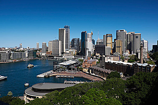 俯视,环形码头,天际线,悉尼,澳大利亚