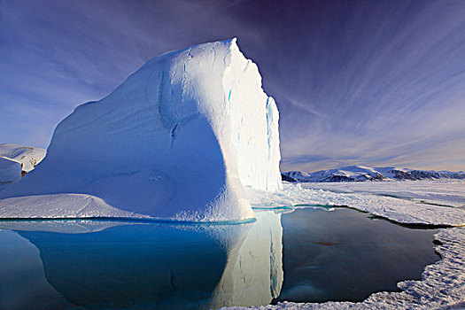 冰山,悬吊,巴芬湾,北极圈,海洋,北方,巴芬岛,背景,加拿大