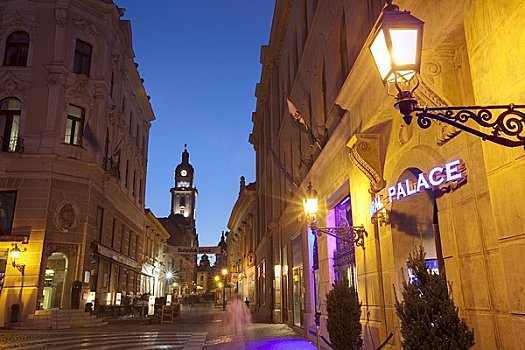 市政厅,光亮,黄昏,匈牙利
