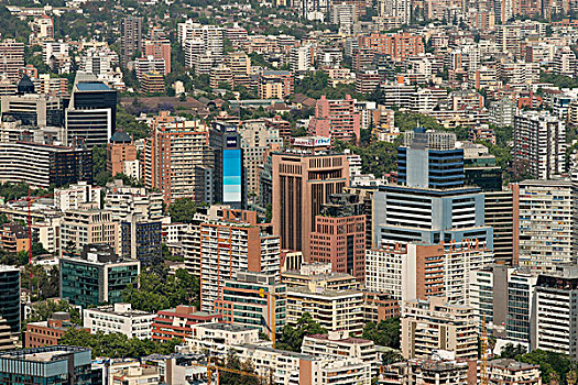 航拍,城市,圣地亚哥,区域,智利