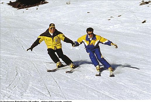 滑雪,老人,冬天,雪,冬季运动,假日
