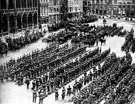 德国人,军队,布鲁塞尔,第一次世界大战