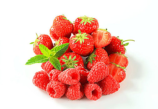 新鲜,草莓,树莓