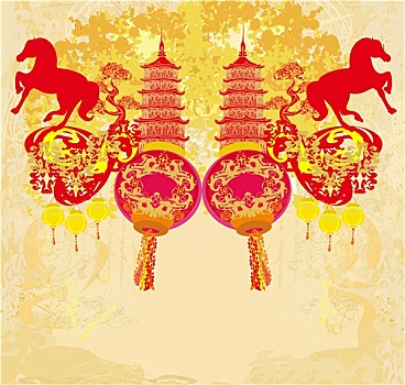 中国,秋天,节日,新年,设计
