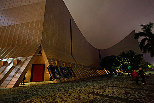 香港,商场,大厦,大楼,建筑,维多利亚港,夜景,香港文化中心音乐厅