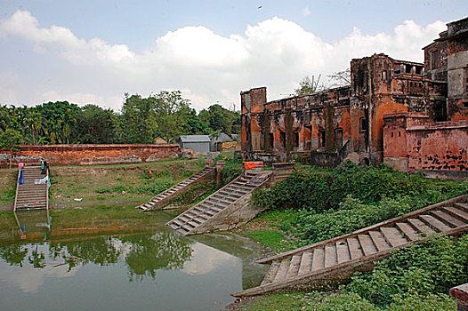 宫殿,建筑,古物,过去,35岁,英里,西北地区,达卡,东方,地区,孟加拉,四月,2006年