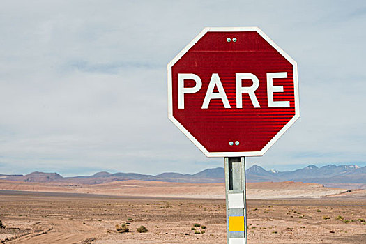 停车标志,佩特罗,阿塔卡马沙漠,省,安托法加斯塔大区,智利