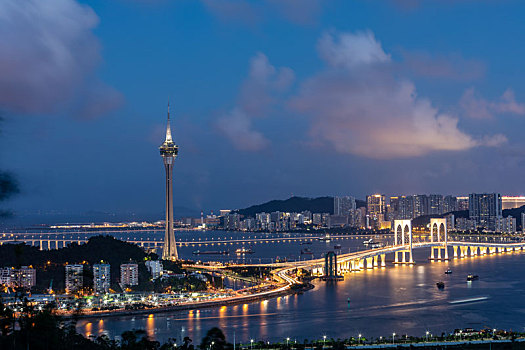 中国澳门城市风光夜景图片