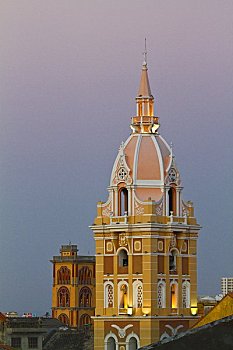 哥伦比亚,卡塔赫纳,钟楼,大教堂